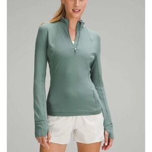 Athleta Women's Teal Blue Long Sleeve Pullover Top with‎ Back Pocket, Large